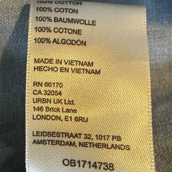 Free People Western Bohemian Prairie On The Road Denim Maxi Dress Size Small - Picture 13 of 15